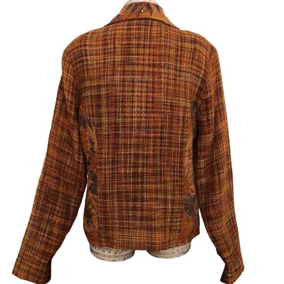 Daniel K Copper Vintage Tweed & floral with sequin Blazer Jacket-Small - Picture 5 of 8